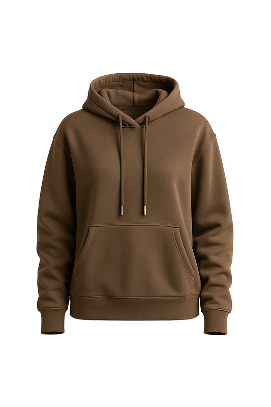 Brązowa bluza z kapturem i kieszenią kangurką