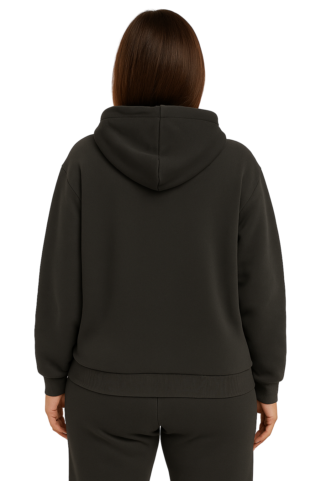 Czarna damska bluza z kapturem z kieszenią kangurką