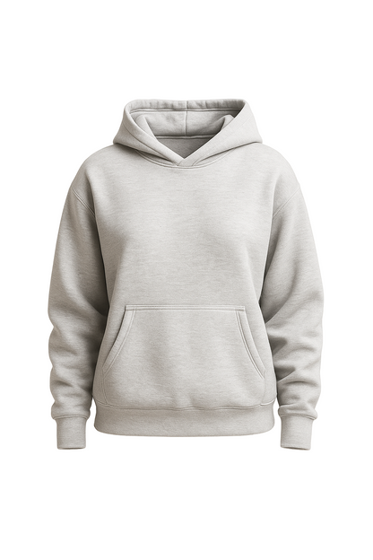 Szara bluza z kapturem o luźnym kroju