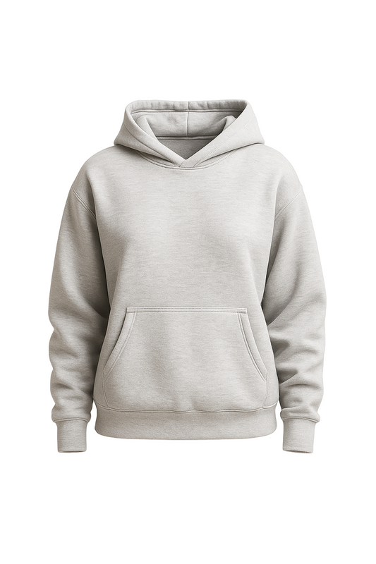 Szara bluza z kapturem o luźnym kroju